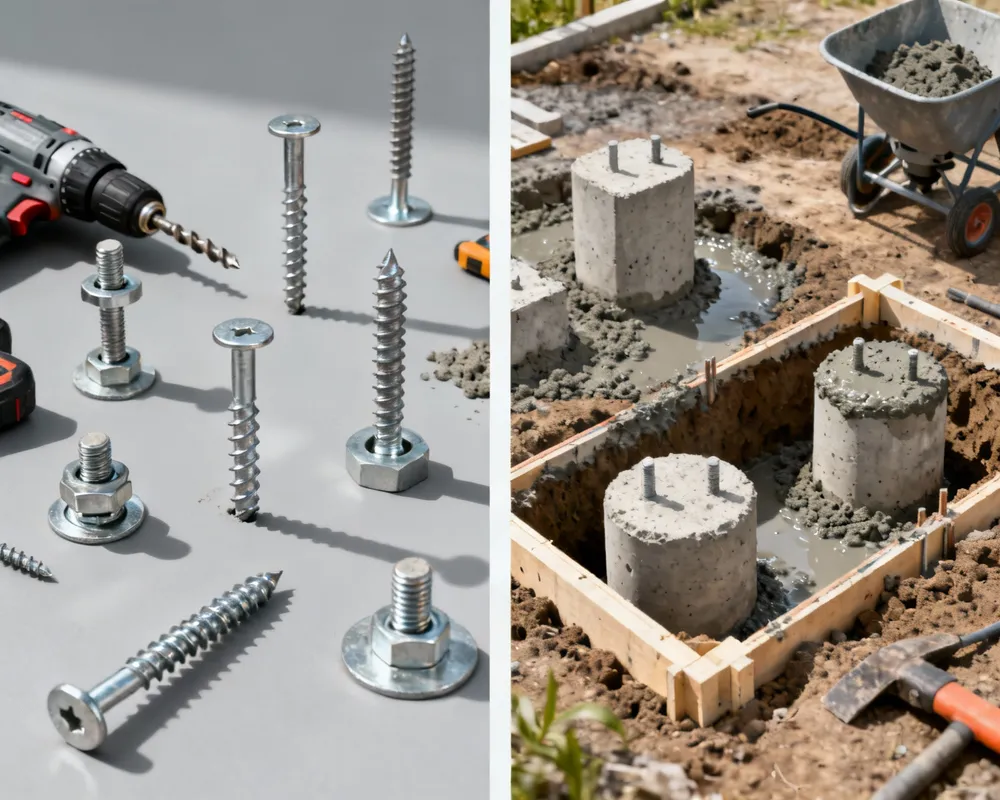 Markskruvar installerade med korrekt avstånd