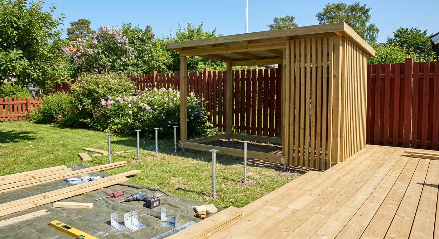 Cykelförråd på markskruv – stabil grund utan grävning