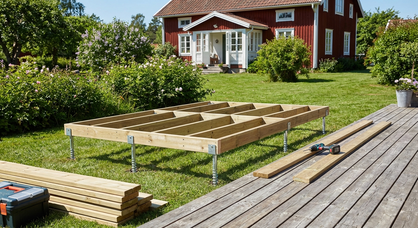 Hönshus på markskruv - grund för fjäderfän