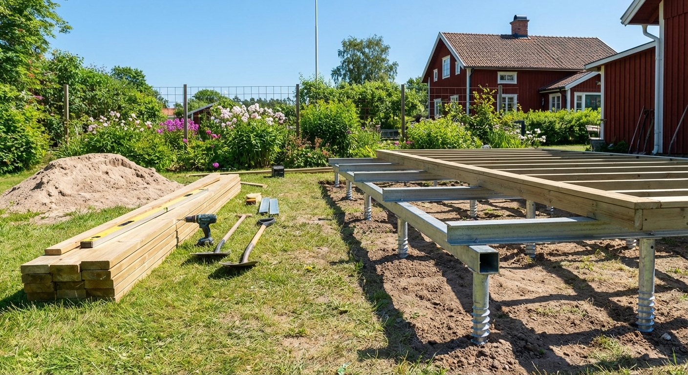 Jacuzzi på markskruv - stabil grund för spa