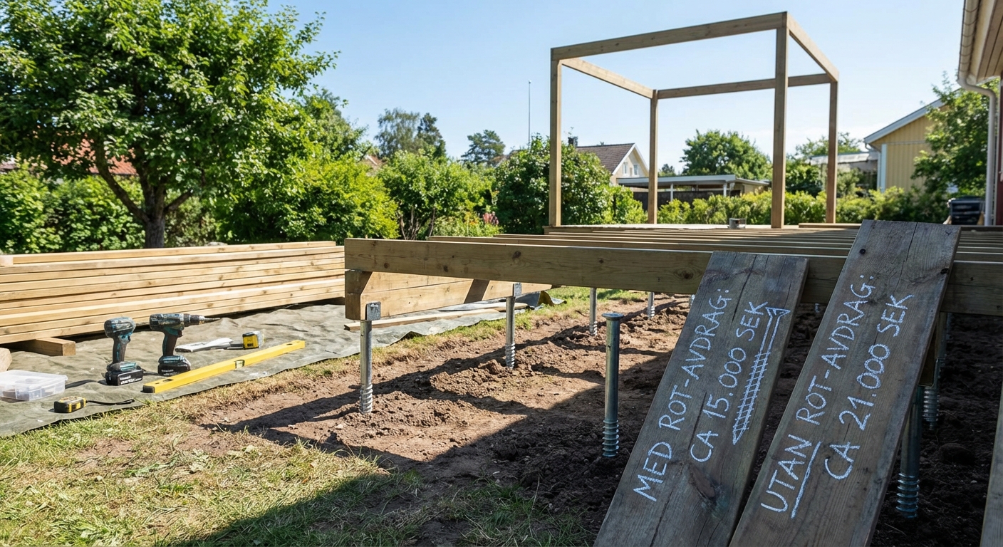 Markskruv med vs utan ROT-avdrag - räkneexempel