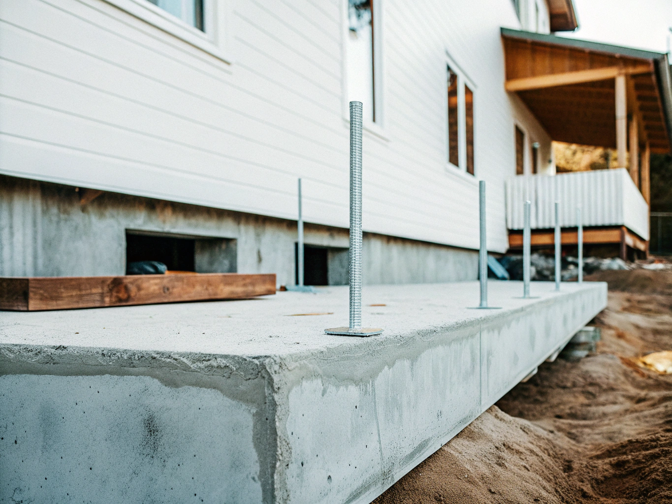 Betonggrund för bostadshus visar varför markskruv inte passar