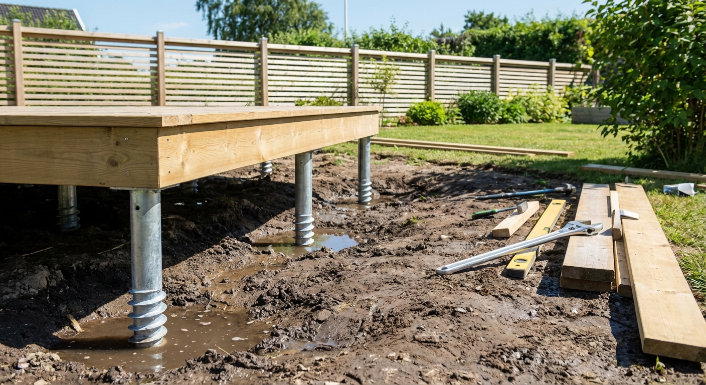 Markskruv och grundvatten - högt vattenstånd