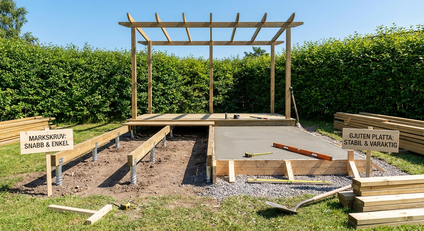 Markskruv vs gjuten platta - för och nackdelar