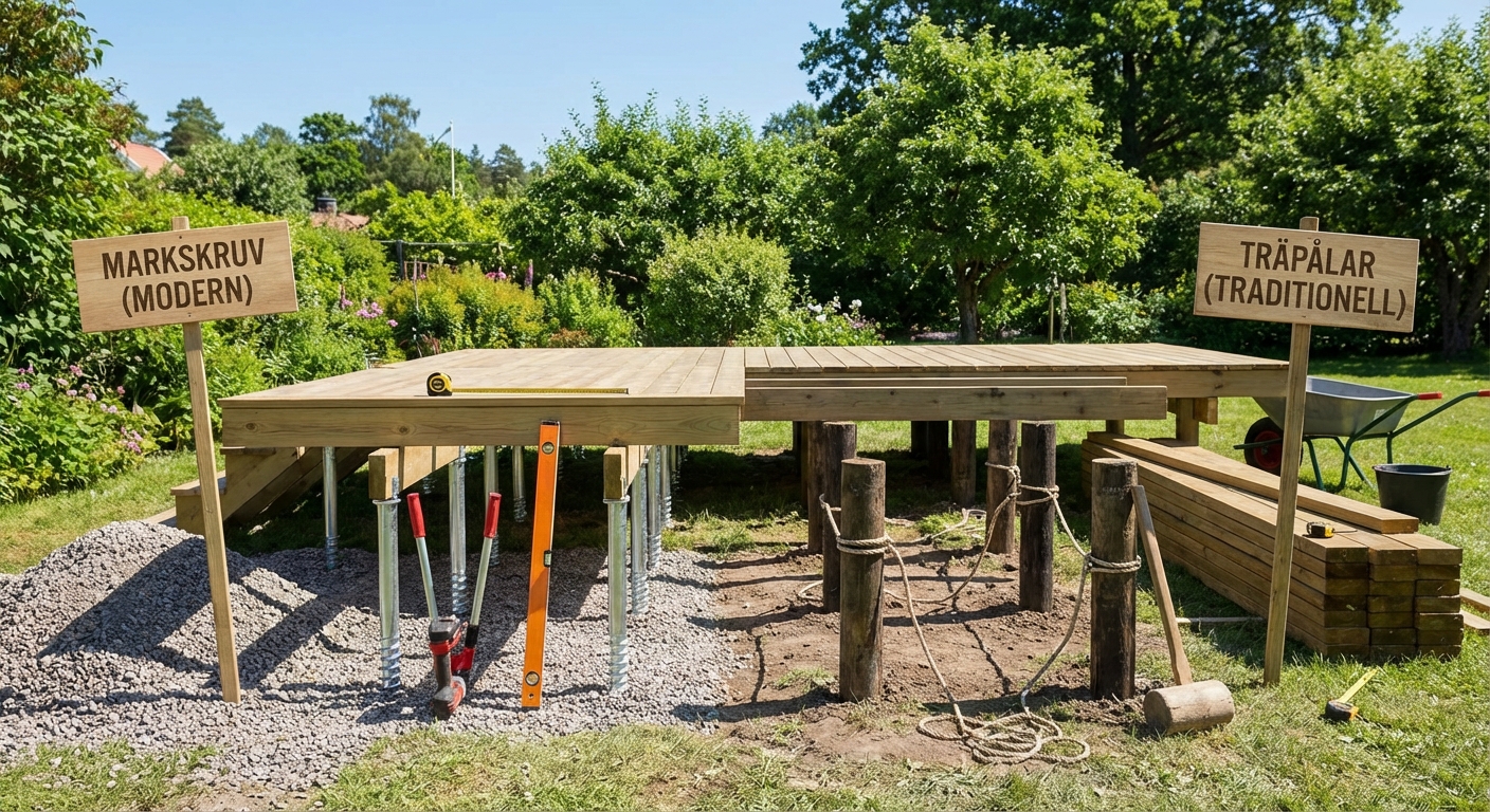 Markskruv vs träpålar – traditionell vs modern grundläggning