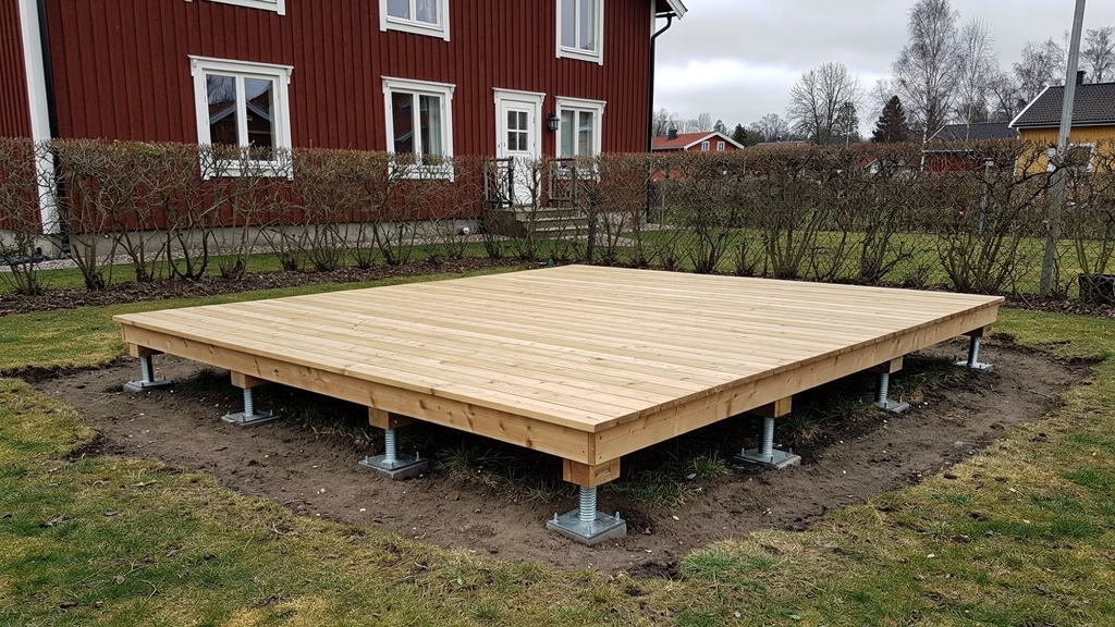 Efter — färdig altan på markskruv